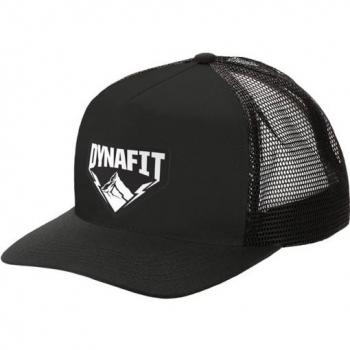 Gorra Dynafit Patch Trucker negra, tipo de producto: gorra trucker, características: diseño clásico de camionero, color negro, logo de Dynafit en el parche frontal, malla trasera para ventilación, ajuste a