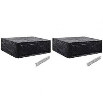 Fundas de muebles de jardín Día y Noche, 2 uds, 8 ojales, dimensiones 250x210x90 cm