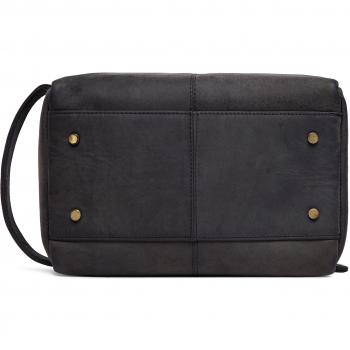 LEABAGS Palm Springs Neceser de auténtico Cuero búfalo en el Estilo Vintage - Negro