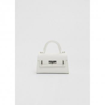 Stradivarius White Mini Crossbody Bag with Buckle OS