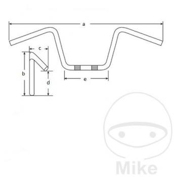 Manillar TRW MCL132SKK Flyerbar Acero Negro 25,4mm