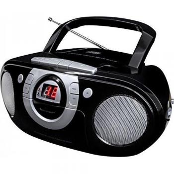 Reproductor de CD y Radio con Cassette Soundmaster SCD5100SW - Negro, FM/AM, AUX, Portátil