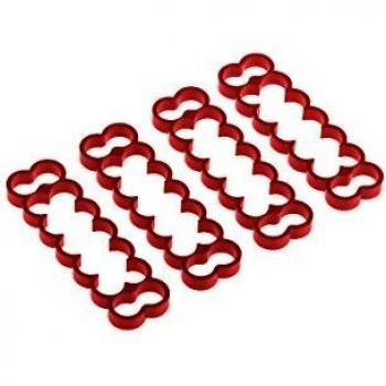 Alphacool Eiskamm Alu X14 - 4mm Red Cable Combs - 4 Pack