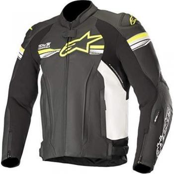 Alpinestars Chaqueta moto Gp R V2 Leather Jacket Tech-air Compatible Black Yellow Fluo, Negro/Blanco/Amarillo, 50