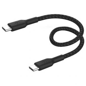 Cable USB-C a USB-C trenzado Belkin BOOST CHARGE, 0.15m, color negro