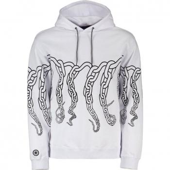 White Lightweight XL Male Chain Hoodie