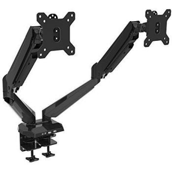 HFTEK HF224GB Dual Doble Soporte para 2 Monitor Desk Mount Bracket Soporte de Escritorio para TFT LED LCD Pantalla 15 17 19 20 21 22 23 24 27 Pulgadas con VESA 75 / 100