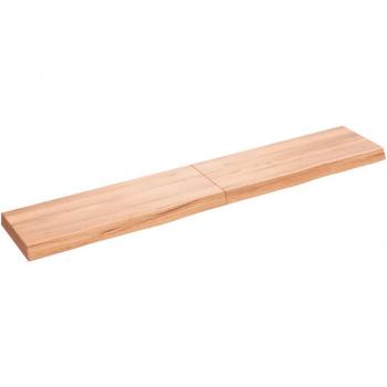Estante de pared de madera maciza de roble sin tratar, dimensiones 160x30x(2-6) cm, color natural, marrón claro y marrón oscuro, mueble de almacenaje para oficina, estudio y dormitorio