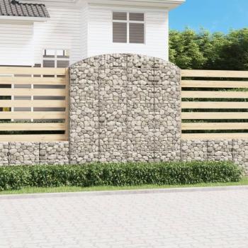 Cesta Gavión Arco 200x50x200/220 cm Hierro Galvanizado Plateado