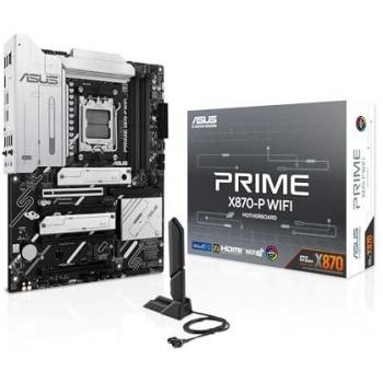 ASUS Prime X870-P WiFi - Placa Base AMD ATX, 14+2+1(80A) etapas de Potencia, PCIe 5.0 x16 Compatible con GPU de última generación, 4X M