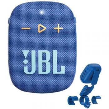 Altavoz Bluetooth JBL Wind 3S Azul - Mini altavoz portátil con Bass Boost, resistente al agua y pinza para bicicleta