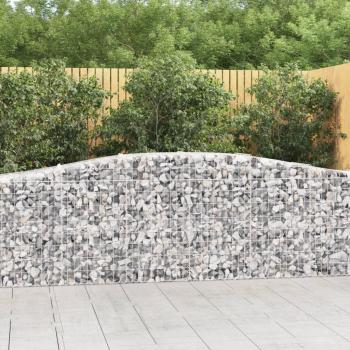 Cestas de Gaviones Arco 10 Piezas 400x50x80/100 cm Hierro Galvanizado Plateado