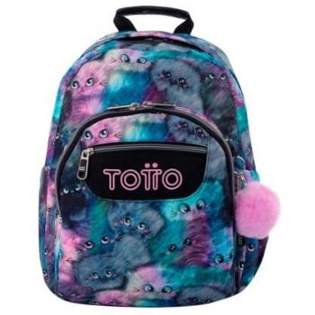 Mochila Escolar TOTTO Gommas Kitten, Modelo Mediana, Capacidad 15 L, Bolsillo para PC 14, Bolsillo Botella, Espaldar Ergonómico con Flujo de Aire, Cómodas Correas