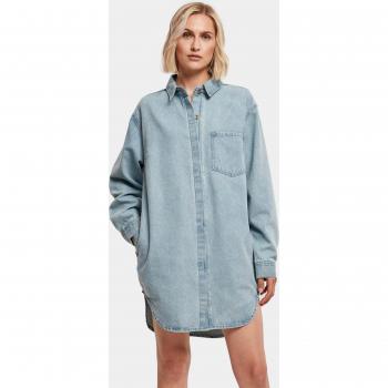 Urban Classics Women's Oversized Denim Shirt Dress - Tinted Light Blue, 4XL