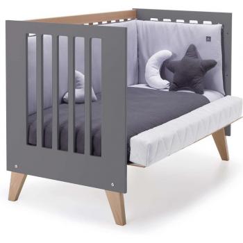 Cuna de colecho 5 en 1 Alondra Omni (60 x 120 cm) convertible en cama y escritorio, madera y marengo
