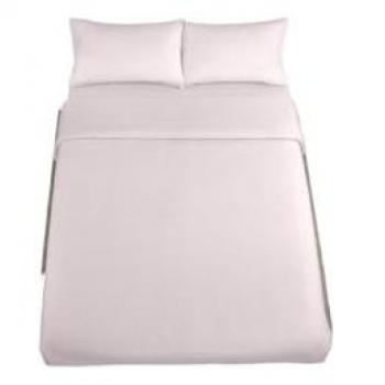 Juego de Funda Nórdica Rosa QUTUN de Algodón Orgánico 300 Hilos para Cama de 105 - 3 Piezas