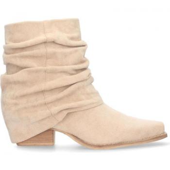 PuntoSalao Botines caña arrugada de tacón medio mujer color beige A-2509