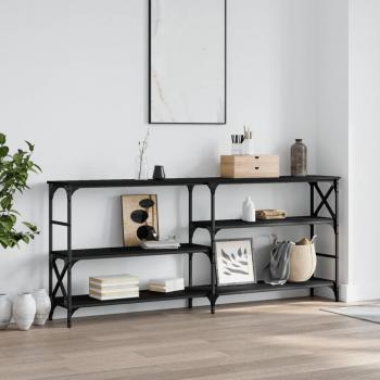 Consola negra de madera multicapa 180x29x76,5 cm