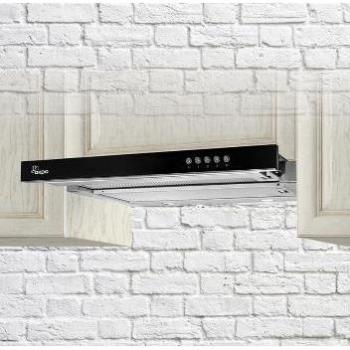 Campana Extractora de Humos AKPO WK-7 Light Glass 60 cm, Acero Inoxidable, Color Negro, 220 m³/h