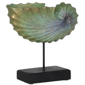 Figura Decorativa Caracola Marrón Verde 30 x 12 x 30 cm