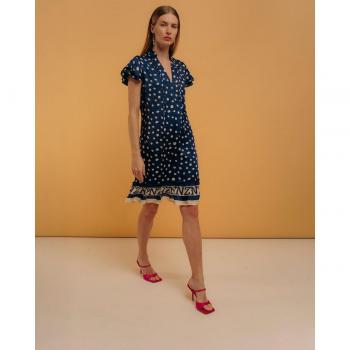 Vestido corto manga corta con jaretas NIZA