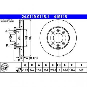 Disco de freno ATE 24.0119-0115.1
