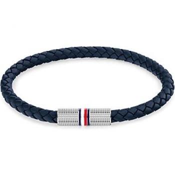 Pulsera Tommy Hilfiger Logo de Piel Azul