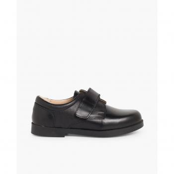 Zapato Colegial Escolar para Niño con Cinta Adhesiva de Pisamonas - Bluchers de piel con tira adherente