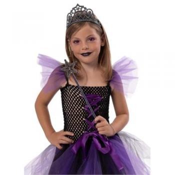 Set de Tiara y Varita de Princesa Malvada para Niñas - Accesorio de Disfraz Talla Única para Halloween, Fiestas y Carnaval
