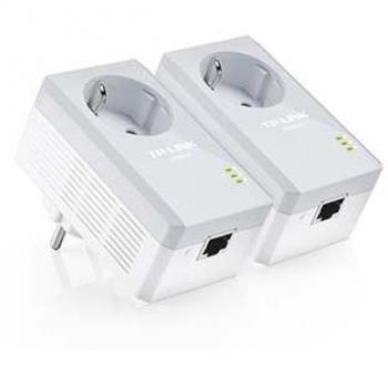 Kit de Adaptadores Ethernet Powerline TP-Link TL-PA4010P 500Mbps con Passthrough AC, HomePlug AV, Pack Doble, Soporte para Múltiples IP