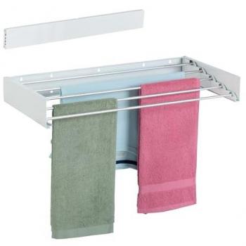 Tendedero de Pared Plegable Relaxdays, 15x80x40 cm, Ahorra Espacio, Interior y Exterior, Blanco