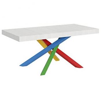 Mesa extensible Volantis 90x180/284 cm Blanco Fresno Estructura Multicolor 4/B
