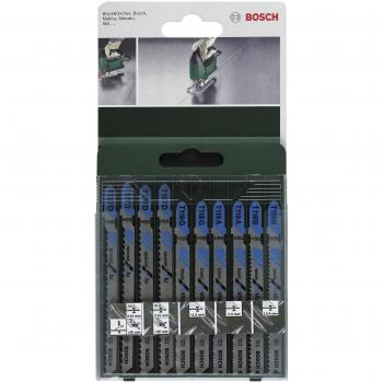 Bosch 2 609 256 745 - Juego de hojas de sierra de calar de 10 piezas vástago en T