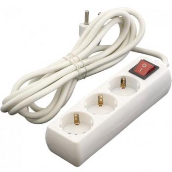 Base múltiple EUROBRIC con interruptor 3 tomas Schuko 16A y cable de 1,5m