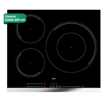 Placa de Inducción Svan 60cm 3 Zonas Fuego 32cm con Booster SI3601SB32
