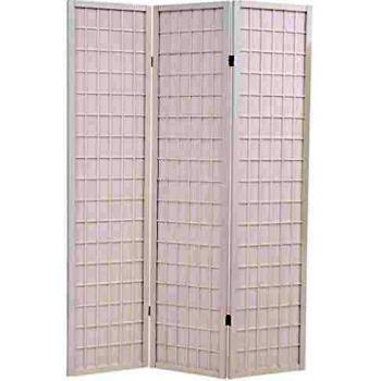 vidaXL Biombo Plegable 3 Paneles Estilo Japonés 120x170cm Blanco Decoración