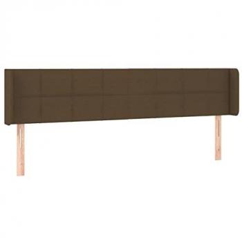 Cabecero con LED de Tela Marrón Oscuro 203x16x78/88 cm
