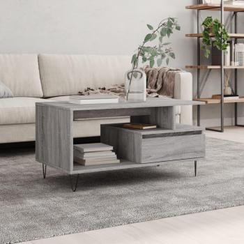 Mesa de centro Sonoma gris 90x49x45 cm madera multicapa contrachapada