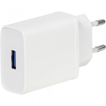 Cargador Casa USB-A 3.0 18w QC3.0 Blanco