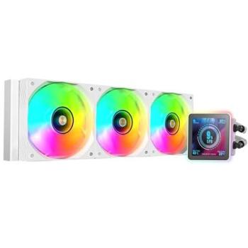 Refrigeración Líquida AIO Mars Gaming ML-VisionPro360, TDP 600W, 3 Ventiladores ARGB 120mm, Pantalla LCD IPS 4” Extraíble y Magnética, Blanco