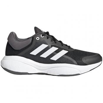 Adidas Response Bounce Hombre Running Zapatillas GV9531 Gris con Bandas Blancas y Detalles Amarillos