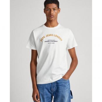 Camiseta Pepe Jeans Waddon de Manga Corta con Logo Frontal en Color Blanco para Hombre