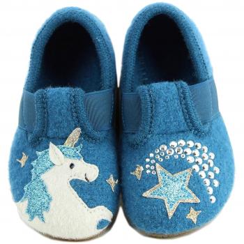 Living Kitzbühel Girls' T-Modell Einhorn & Stern Low-Top Slippers, Türkis