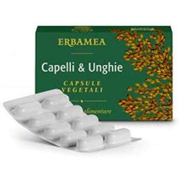 Erbamea Capelli y Unghie - 24 Cápsulas Vegetales - Suplemento para la Salud del Cabello y las Uñas