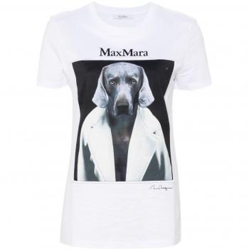Max Mara Women's Iconic Print White Cotton T-Shirt - Size L