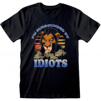 Camiseta unisex negra de El Rey León Surrounded by Idiots - Talla XXL
