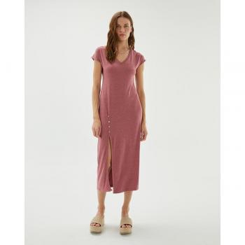 Vestido Midi Con Abertura Frontal System Action