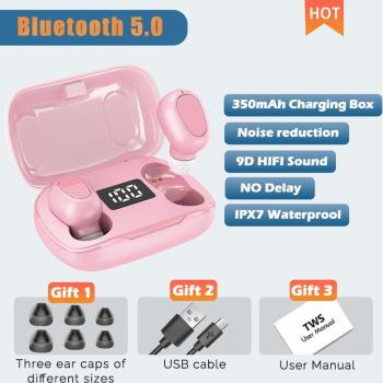 Auriculares Inalámbricos Bluetooth 5.0 con Estéreo 9D, Cargador de 350mAh, Deportivos y Resistentes al Agua con Micrófono