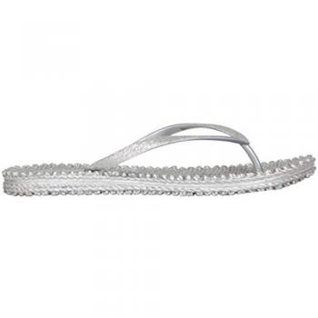 Chanclas Ilse Jacobsen Cheerful Plata para Mujer, Modelo de Zehentrenner con Diseño Elegante