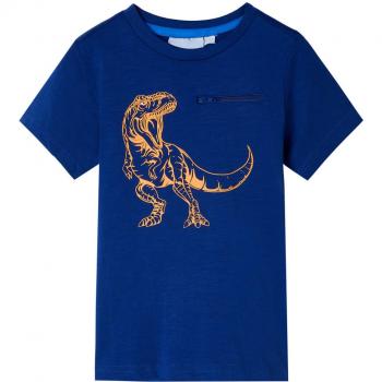 Camiseta infantil de manga corta azul oscuro 140